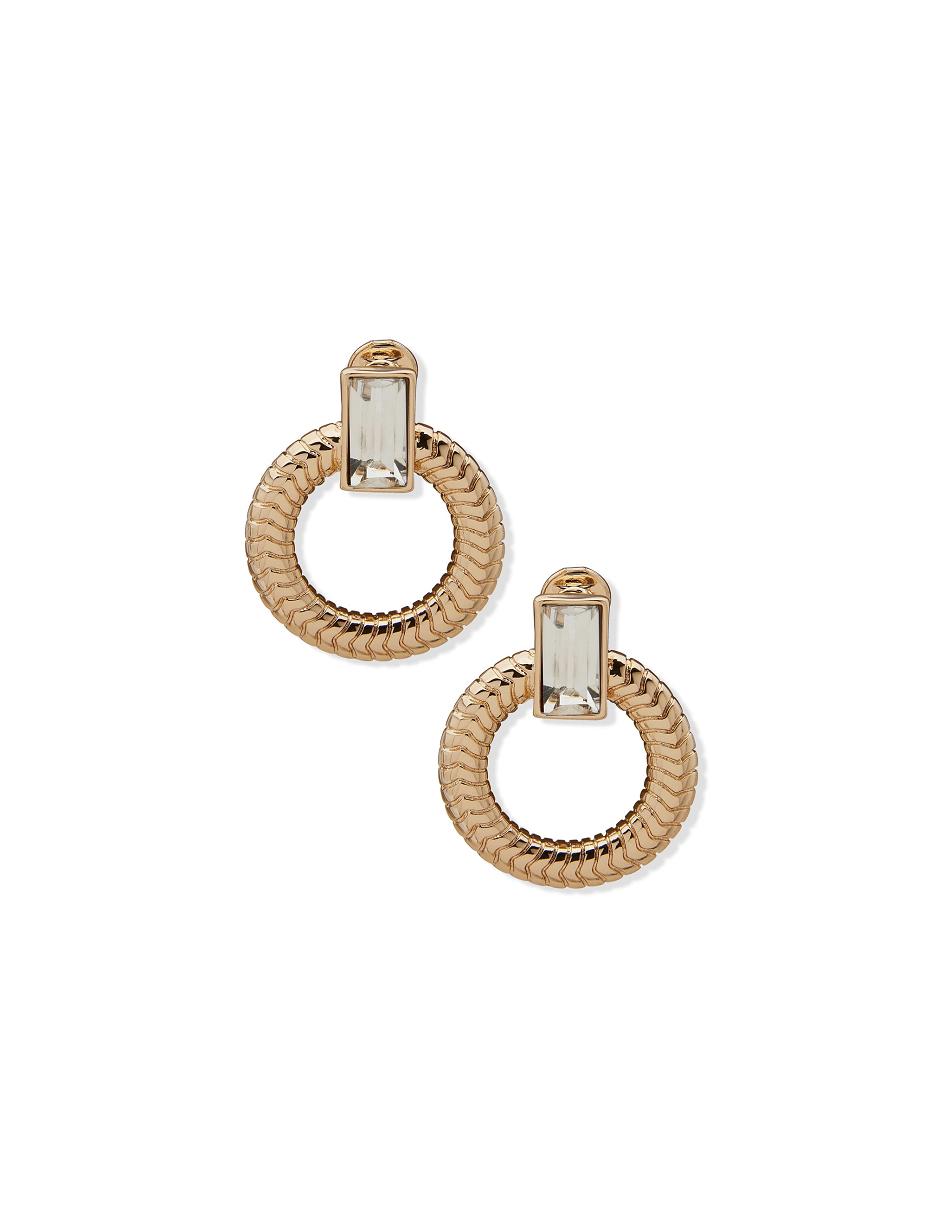 Earring Anne Klein Omega Chain Doorknocker Clip   | HUK-7466869